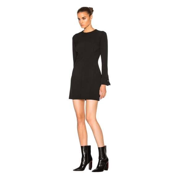 Acne Studios Pre-Fall 2016 Ebele Black Fitted Long Sleeve Mini Dress - 40 / US 8 - Picture 3 of 12